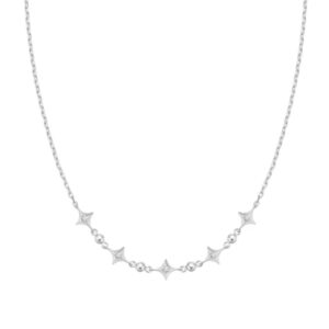 ANIA HAIE SILVER SPARKLING STAR STATION NECKLACE N064-04H