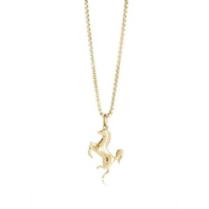 ITALGEM STEEL GOLD-IP HORSE-PENDANT NECKLACE SP468-GO