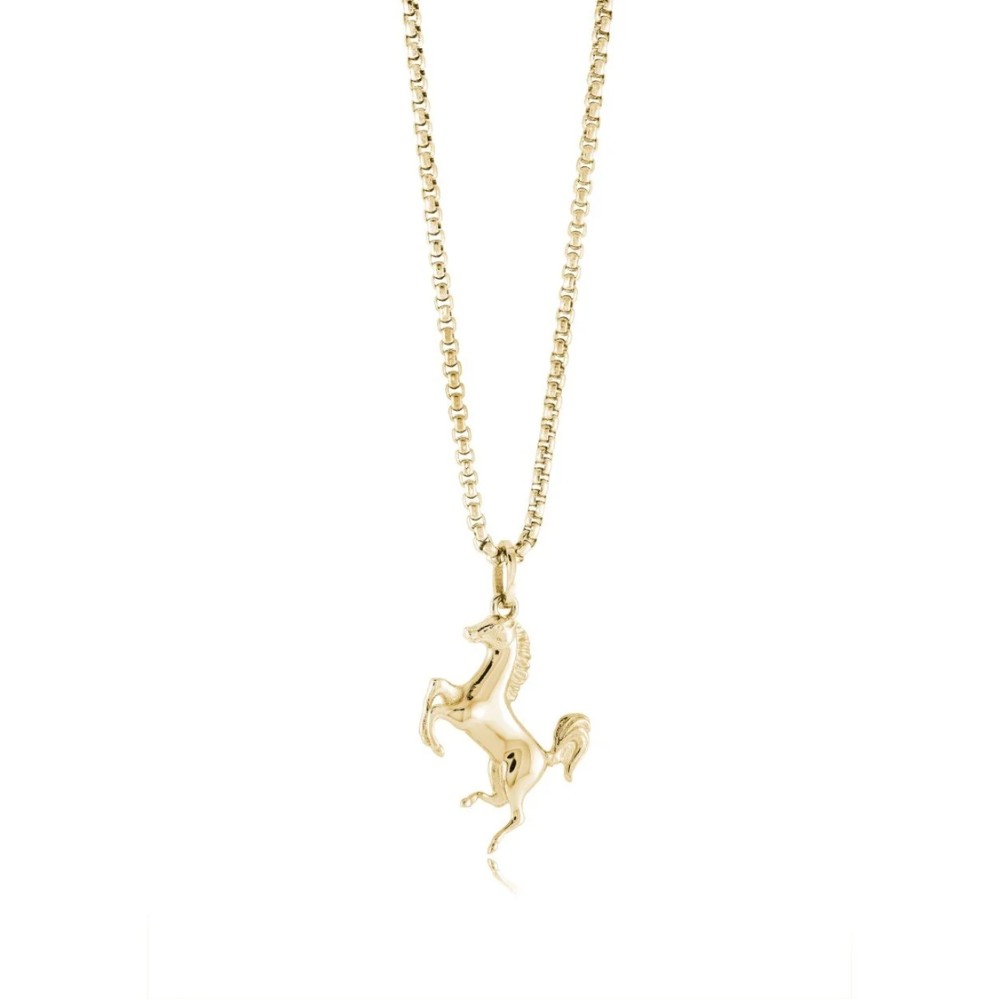 ITALGEM STEEL GOLD-IP HORSE-PENDANT NECKLACE SP468-GO