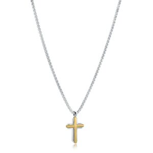 ITALGEM STEEL GOLD IP MINI CROSS-IN-CROSS NECKLACE SC252-WY