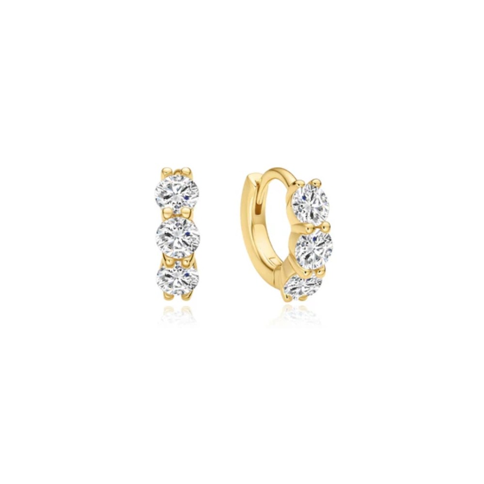 ANIA HAIE GOLD TRIO SPARKLE HUGGIE HOOP EARRINGS E075-04G