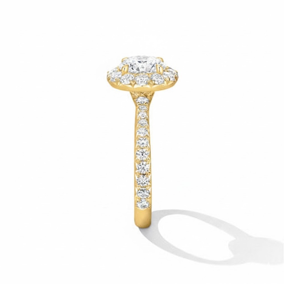 HEARTS ON FIRE VELA HALO RING WITH DIAMOND BAND UU26418YIV20306500