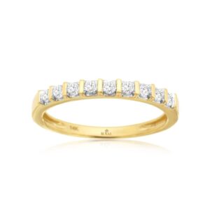 YELLOW GOLD DIAMOND WEDDING BAND H4034D