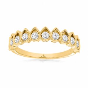 YELLOW GOLD DIAMOND WEDDING BAND H2629D