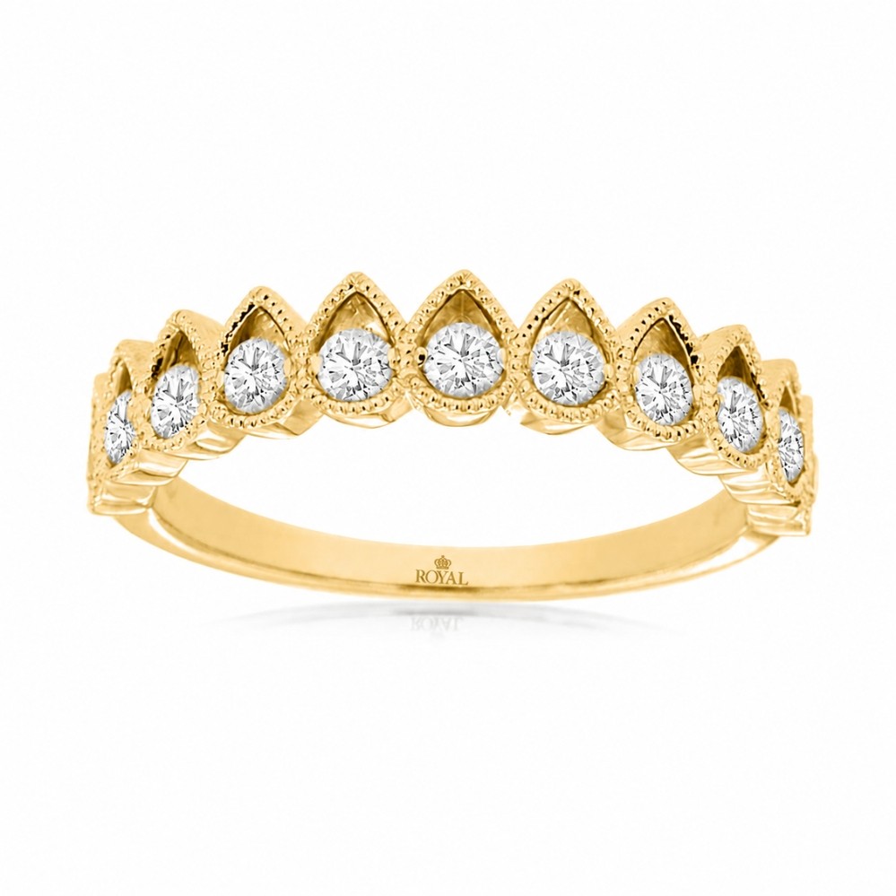 YELLOW GOLD DIAMOND WEDDING BAND H2629D