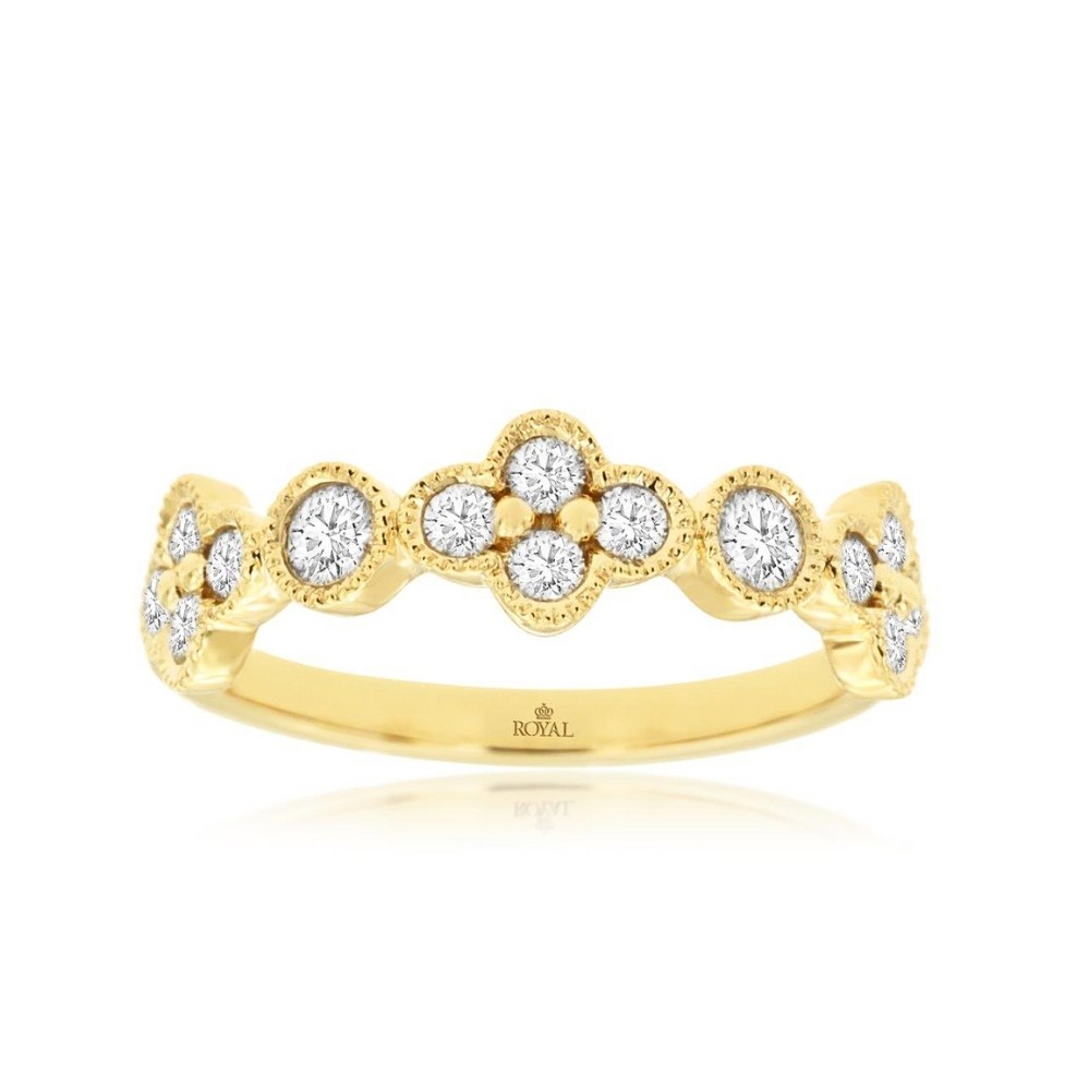 YELLOW GOLD DIAMOND WEDDING BAND H2887D