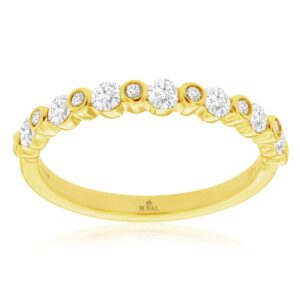 YELLOW GOLD DIAMOND WEDDING BAND C9832D