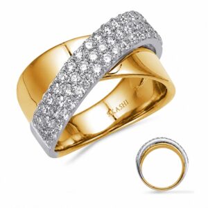 YELLOW & WHITE GOLD DIAMOND RING D4876YW