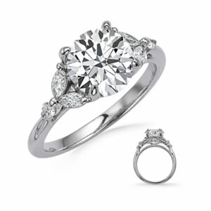 WHITE GOLD DIAMOND SEMI-MOUNT EN8415-2WG