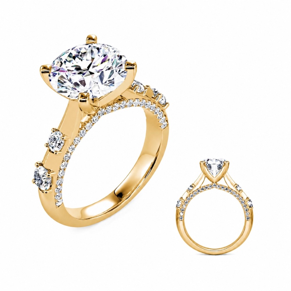 YELLOW GOLD DIAMOND SEMI-MOUNT EN8475-3YG