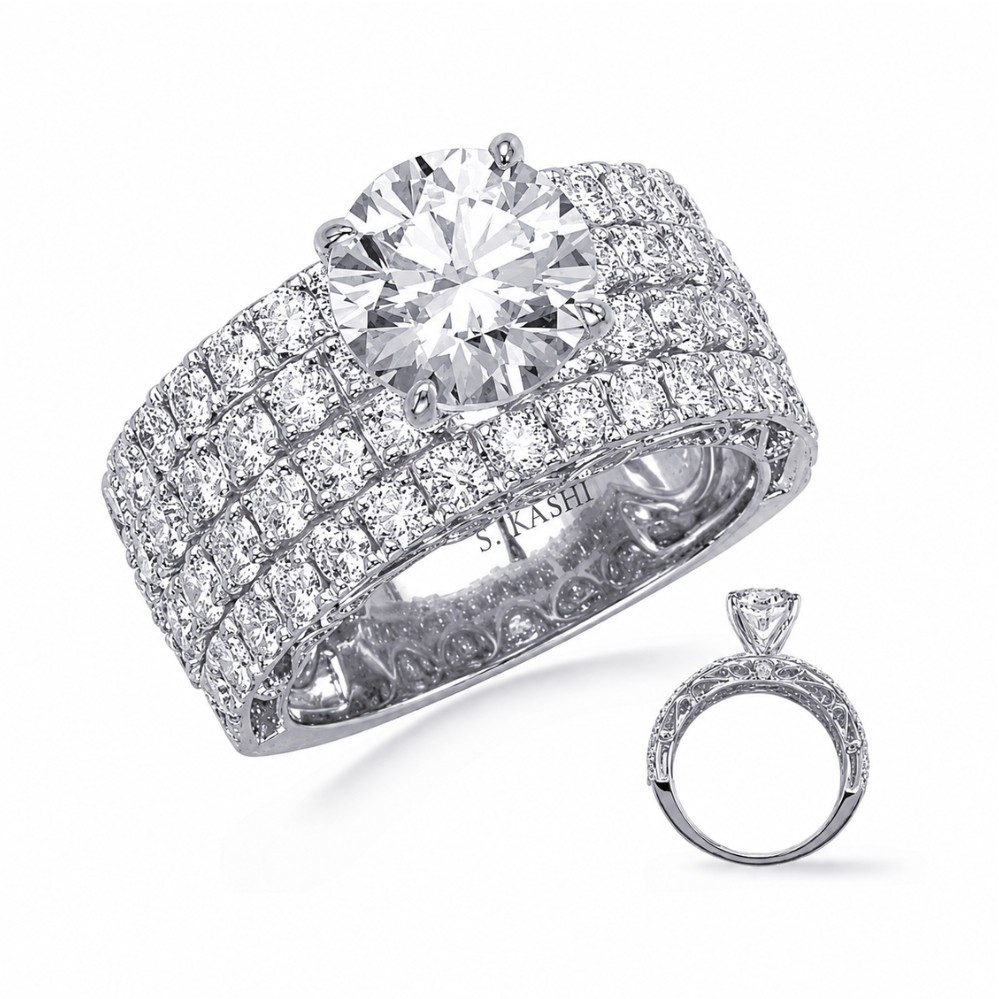 WHITE GOLD DIAMOND SEMI-MOUNT EN8391-2WG