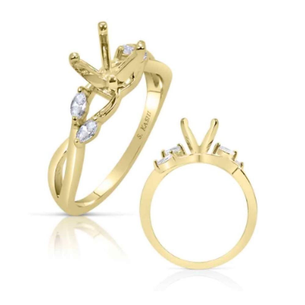 YELLOW GOLD DIAMOND SEMI-MOUNT EN7711YG