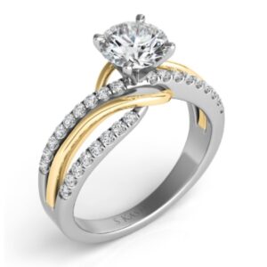 WHITE & YELLOW GOLD DIAMOND SEMI-MOUNT EN7533-15YW