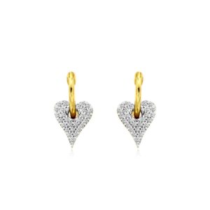 YELLOW GOLD DIAMOND HEART EARRINGS H1966D