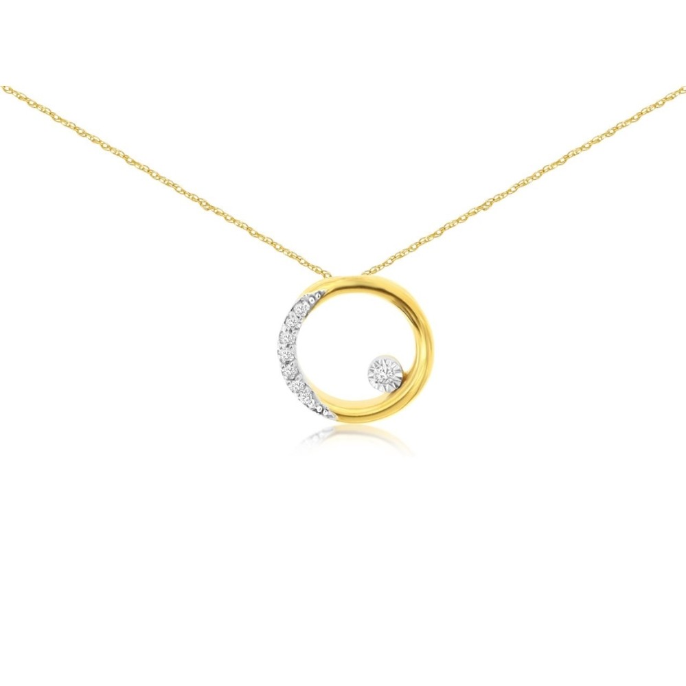 YELLOW GOLD DIAMOND PENDANT H4158D