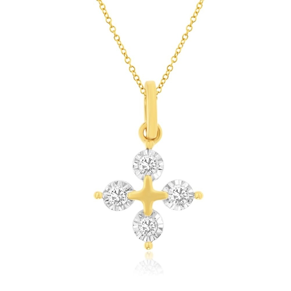 YELLOW GOLD DIAMOND PENDANT H4145D