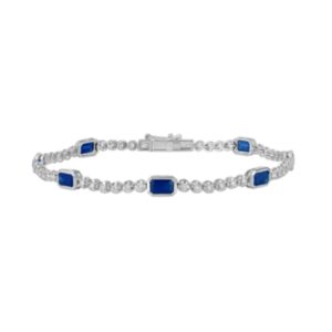 WHITE GOLD SAPPHIRE & DIAMOND BRACELET B4536-SWG