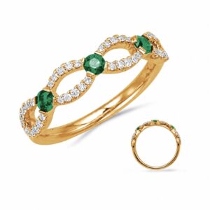 YELLOW GOLD EMERALD & DIAMOND RING C4856-EYG