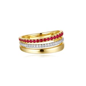 YELLOW GOLD RUBY & DIAMOND RING C8341-RYG