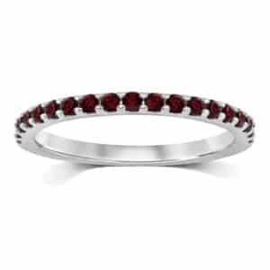 WHITE GOLD GARNET RING M6485