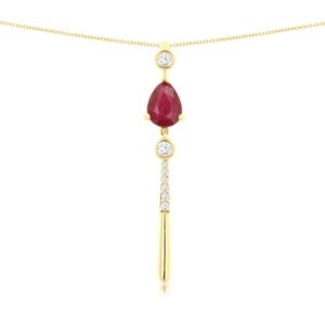 YELLOW GOLD RUBY & DIAMOND PENDANT H3755RB