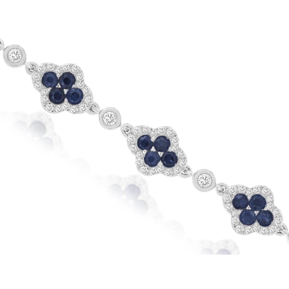 WHITE GOLD SAPPHIRE & DIAMOND BRACELET WH2985S