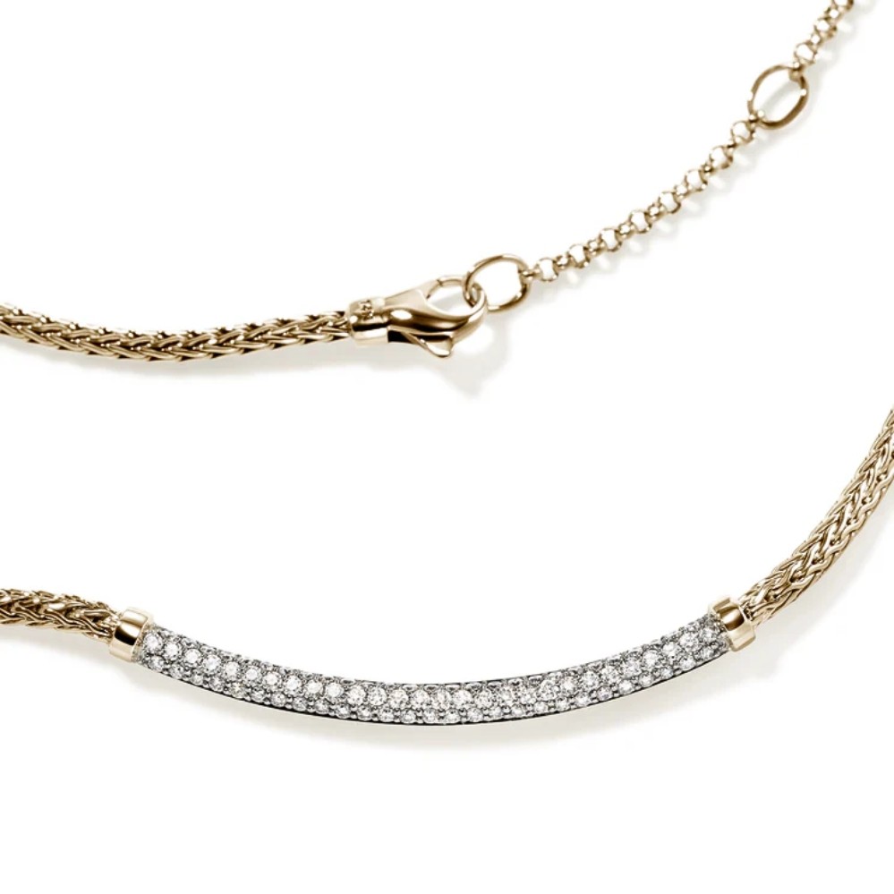 JOHN HARDY ESSENTIAL PAVE NECKLACE NGGX986982DIX16-18