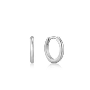 ANIA HAIE SILVER SMOOTH HUGGIE HOOP EARRINGS E035-16H