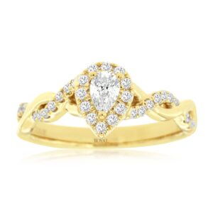 YELLOW GOLD DIAMOND ENGAGEMENT RING C9082D