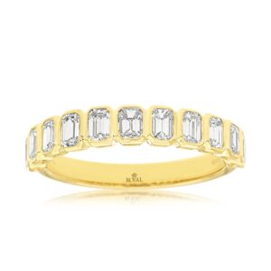 YELLOW GOLD DIAMOND WEDDING BAND H1715D