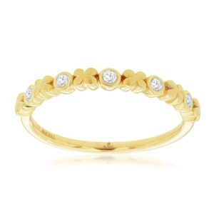 YELLOW GOLD DIAMOND WEDDING BAND C9484D