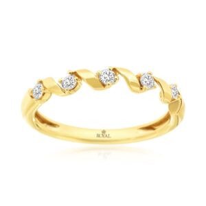 YELLOW GOLD DIAMOND WEDDING BAND H3873D