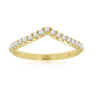 YELLOW GOLD DIAMOND WEDDING BAND H1084D