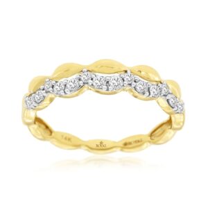 YELLOW GOLD DIAMOND WEDDING BAND H1877D