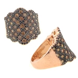 ROSE GOLD BLACK DIAMOND RING RR13342CHBK
