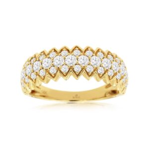 YELLOW GOLD DIAMOND WEDDING BAND H3034D