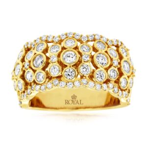 YELLOW GOLD DIAMOND WEDDING BAND C9391D
