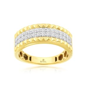 YELLOW GOLD DIAMOND WEDDING BAND H3914D