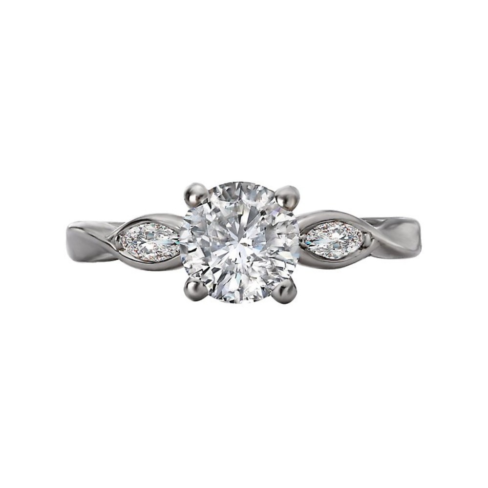 WHITE GOLD DIAMOND SEMI-MOUNT 160138-RD100