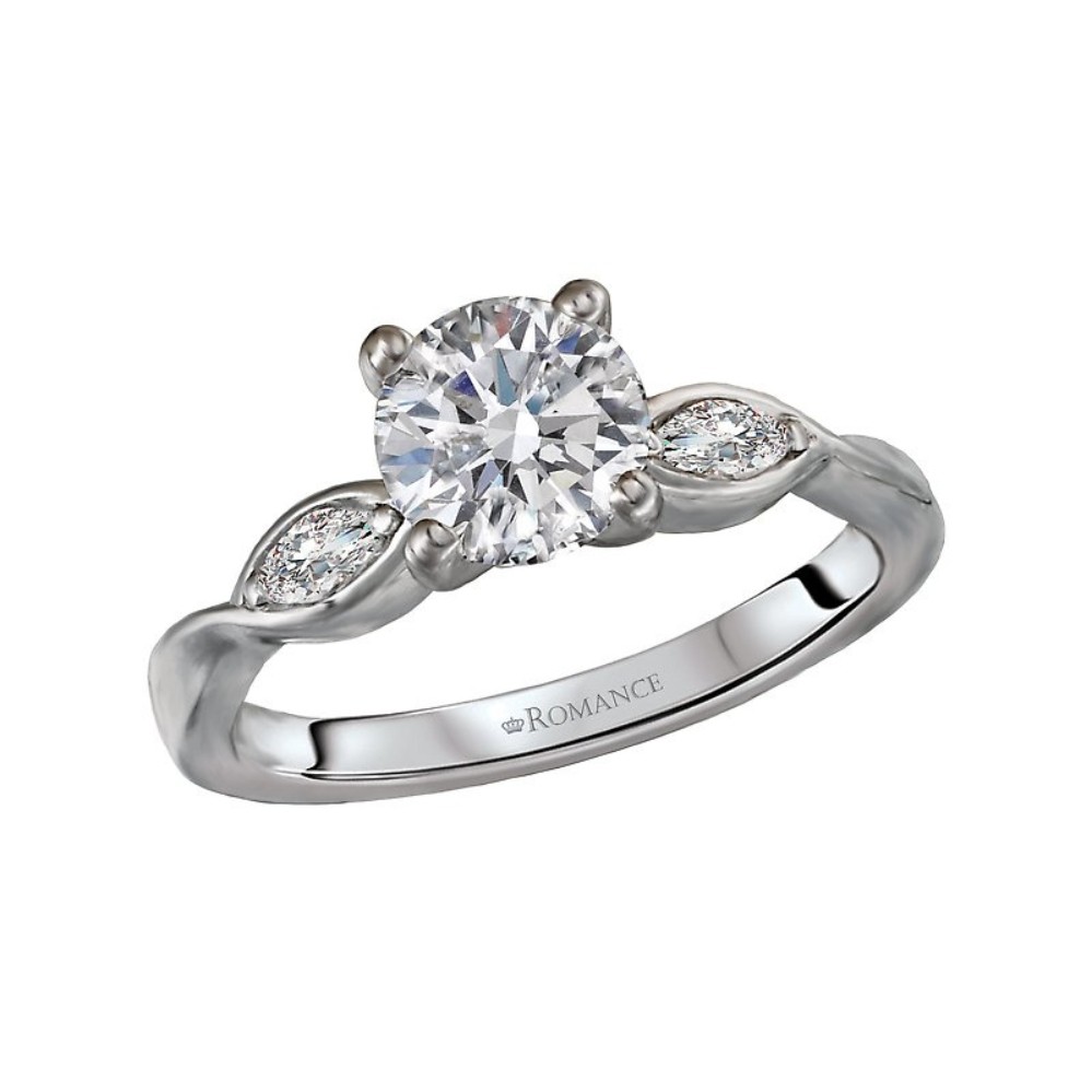 WHITE GOLD DIAMOND SEMI-MOUNT 160138-RD100