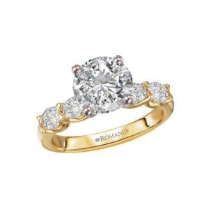 YELLOW GOLD DIAMOND SEMI-MOUNT ENGAGEMENT RING 160309-RD200Y