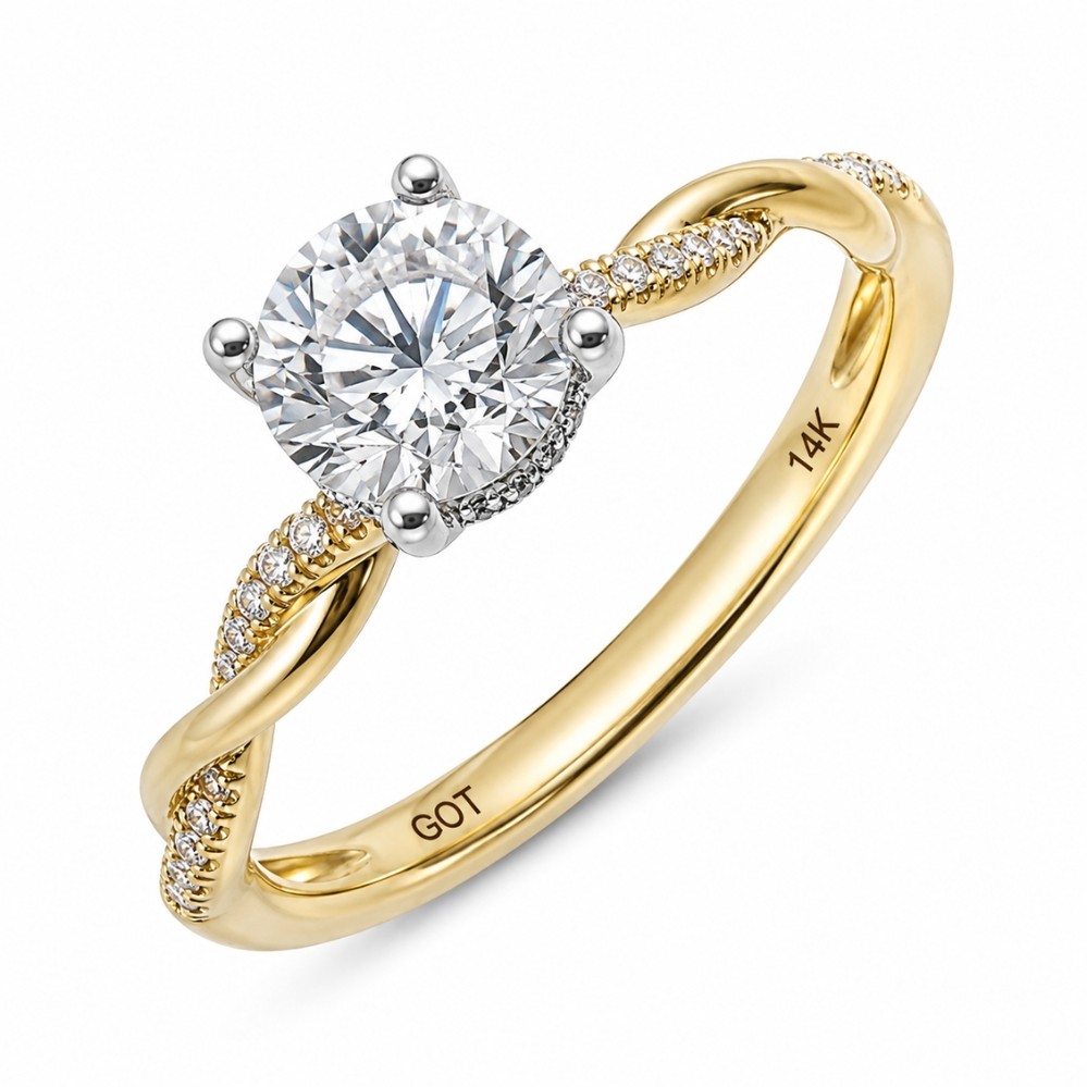 YELLOW & WHITE GOLD HIDDEN HALO SEMI-MOUNT RG16527SM-4YWB