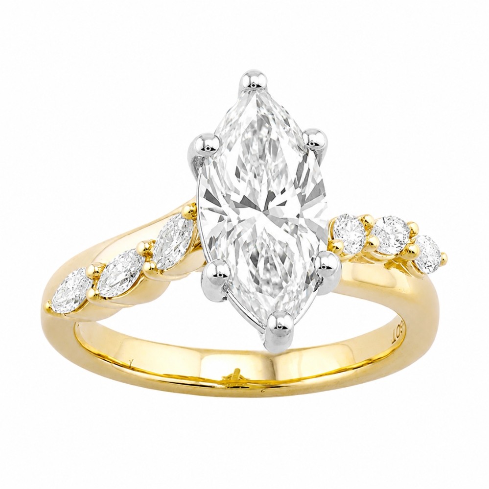 YELLOW & WHITE GOLD DIAMOND SEMI-MOUNT W7182MN200SM-4YW