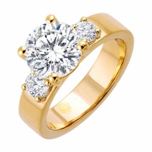 YELLOW GOLD THREE STONE SEMI-MOUNT W3861RN200SM-4YB