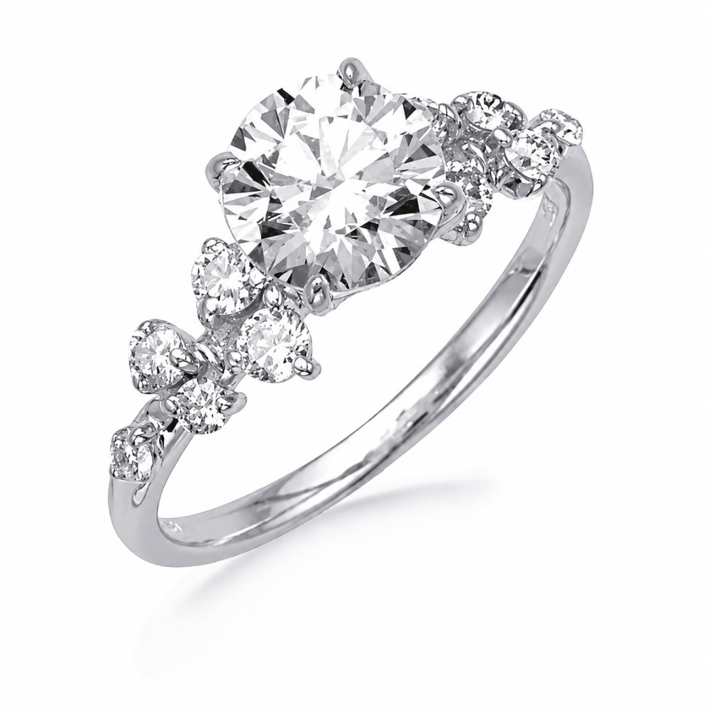WHITE GOLD DIAMOND SEMI-MOUNT ENGAGEMENT RING EN8400WG