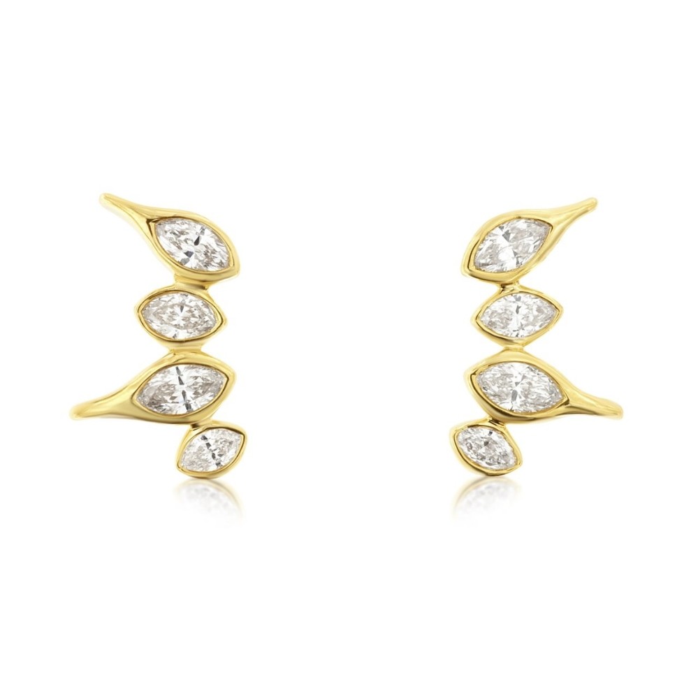 YELLOW GOLD DIAMOND EARRINGS H3838D