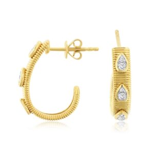 YELLOW GOLD DIAMOND EARRINGS H3960D