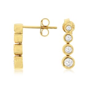 YELLOW GOLD DIAMOND EARRINGS H3588D
