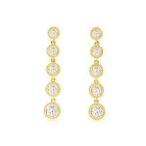 YELLOW GOLD DIAMOND EARRINGS H3297D