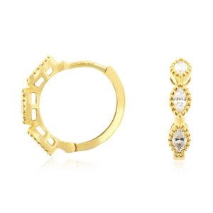 YELLOW GOLD DIAMOND EARRINGS H4122D